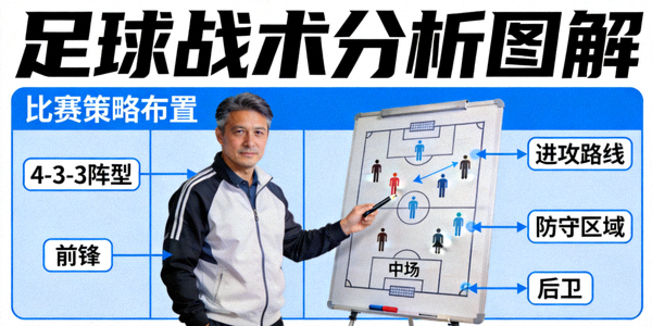 足球战术分析图解 - 教练在战术板上布置比赛策略